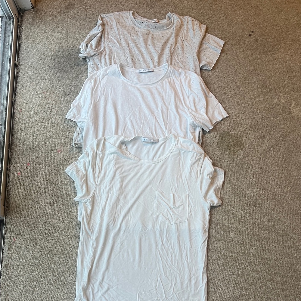 Men's White and Gray Short Sleeve Tees